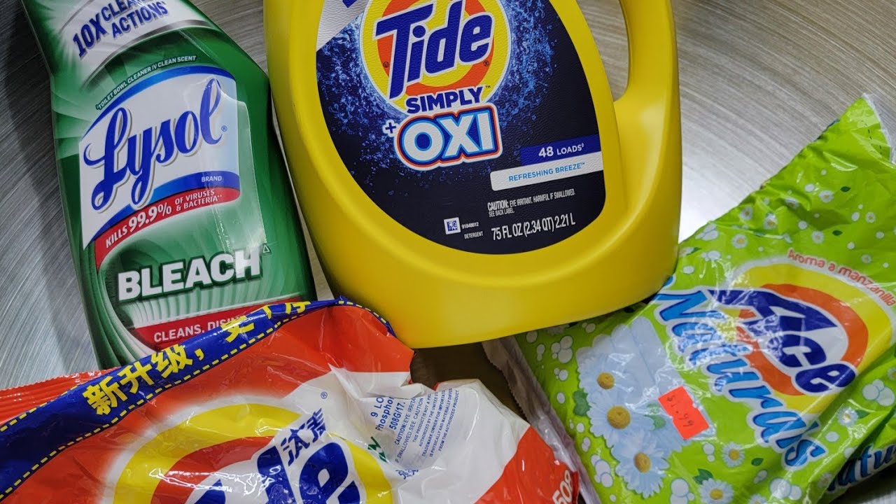 Tide Powder and Simply Oxi Liquid, Lysol TBC and Ace Naturals Powder!