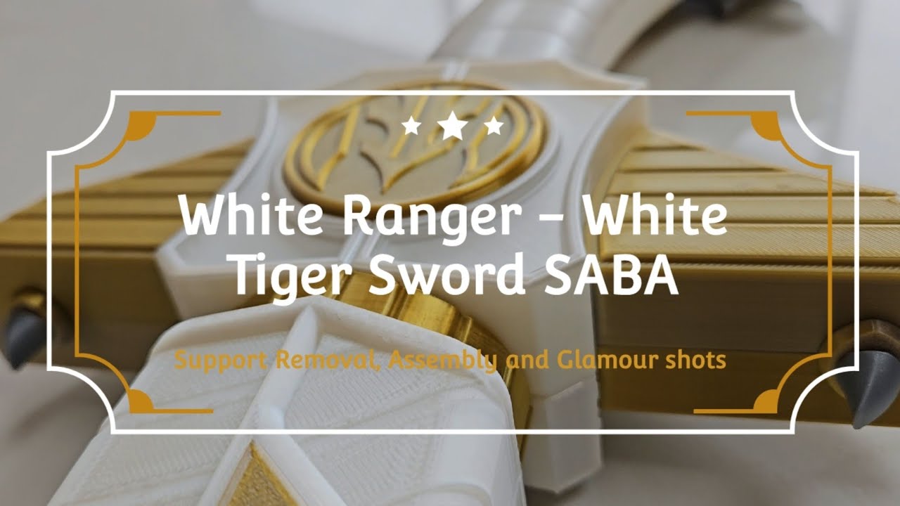3D Printed White Ranger White Tiger Sword 