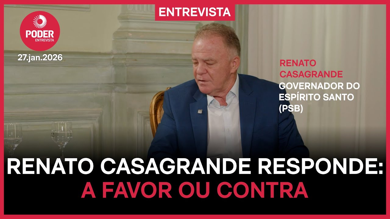 Governador Renato Casagrande responde se é a favor ou contra temas centrais
