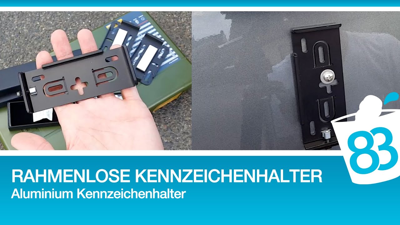 Rahmenlose Kennzeichenhalter Alu - Nummernschildhalter schwarz matt eloxiert Aluminium Medes AluFixx