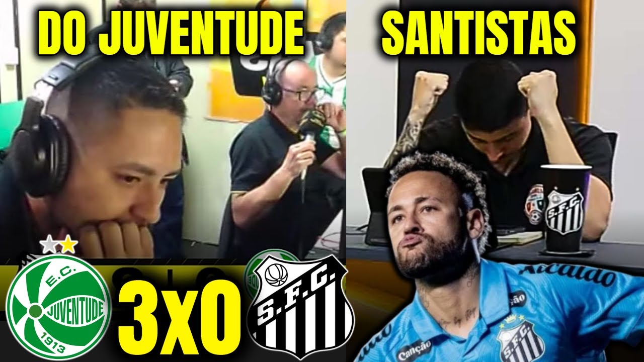 Reactions from the Juventude and Santos commentators to Neymar's three goals: Juventude 0-3 Santos