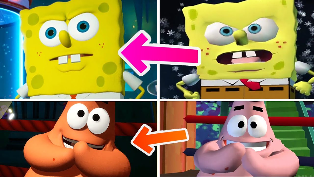 SpongeBob Battle for Bikini Bottom Rehydrated All Boss Cutscenes Comparison (PS4-PS2)