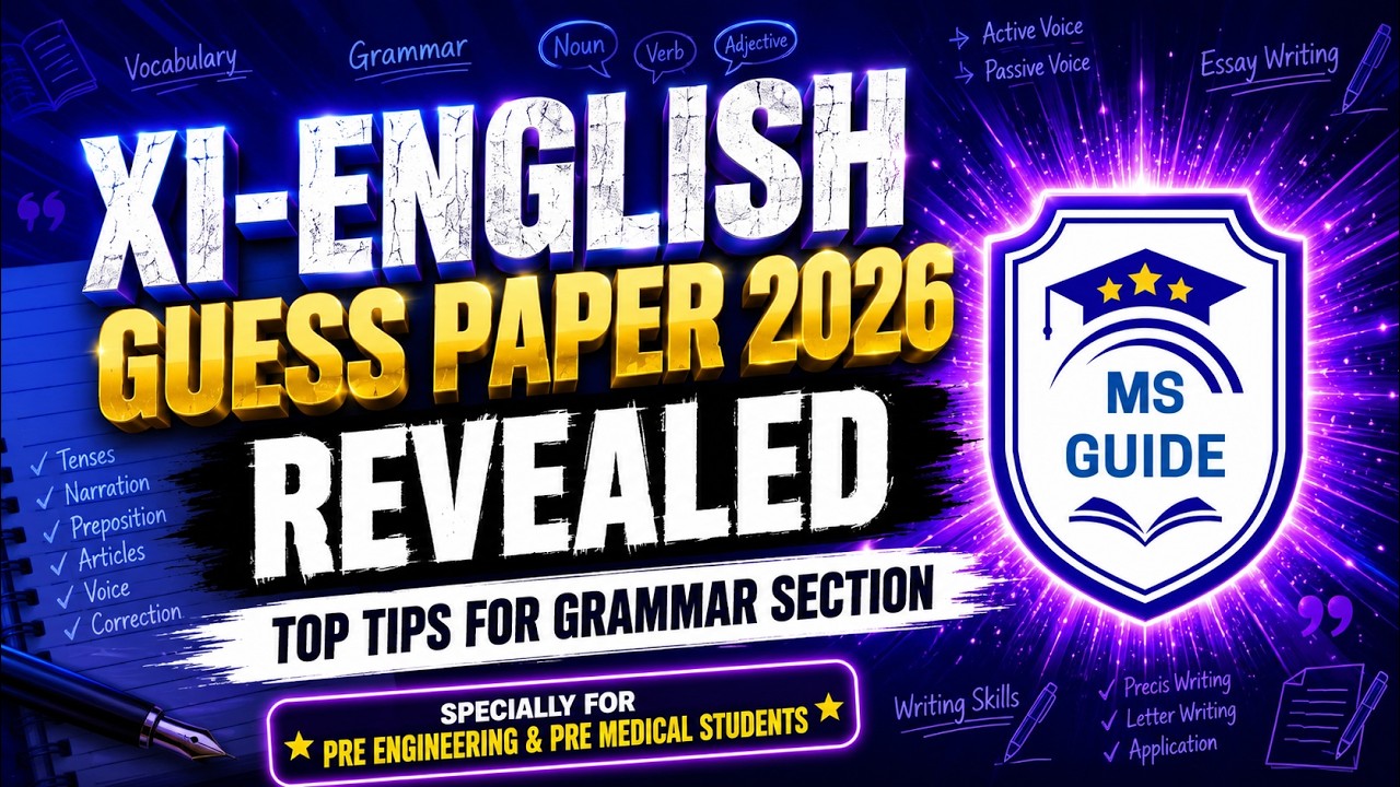 ENGLISH GUESS PAPER REVEALED | MS GUIDE | INTERMEDIATE EXAMS 2026 | IMPORTANT TIPS AND GUIDANCE | XI