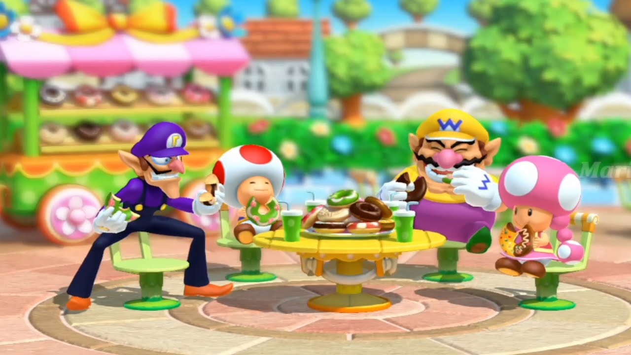 Mario Party 10 Coin Challenge - Waluigi Vs Toad Vs Wario Vs Toadette