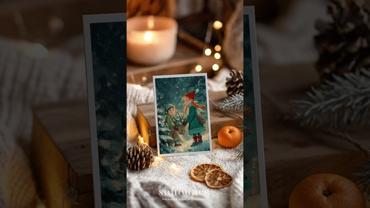 Cottage Christmas Card Mockup Bundle #shorts