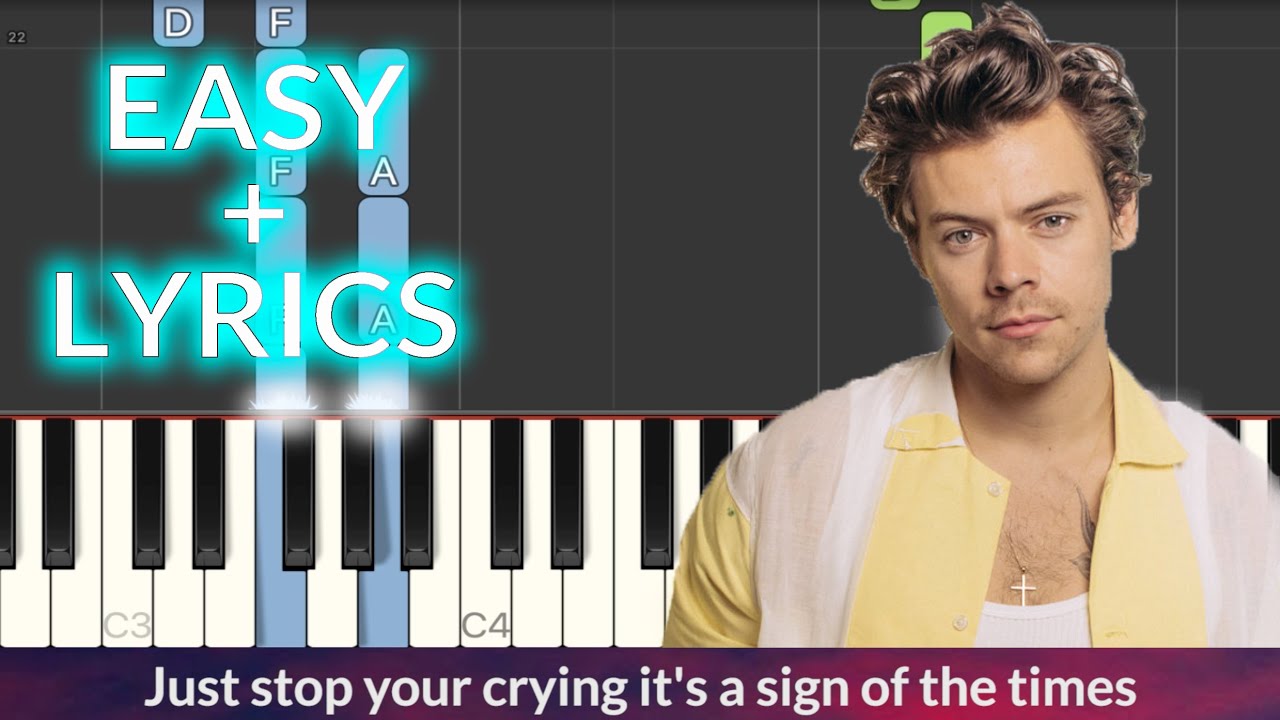 Harry Styles - Sign of the Times EASY Piano Tutorial + LYRICS