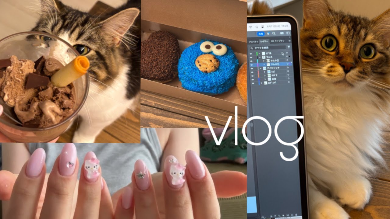 VLOG | 無資格セルフネイル界隈🧴爆裂kawaiiセサミストリートマーケット🇺🇸