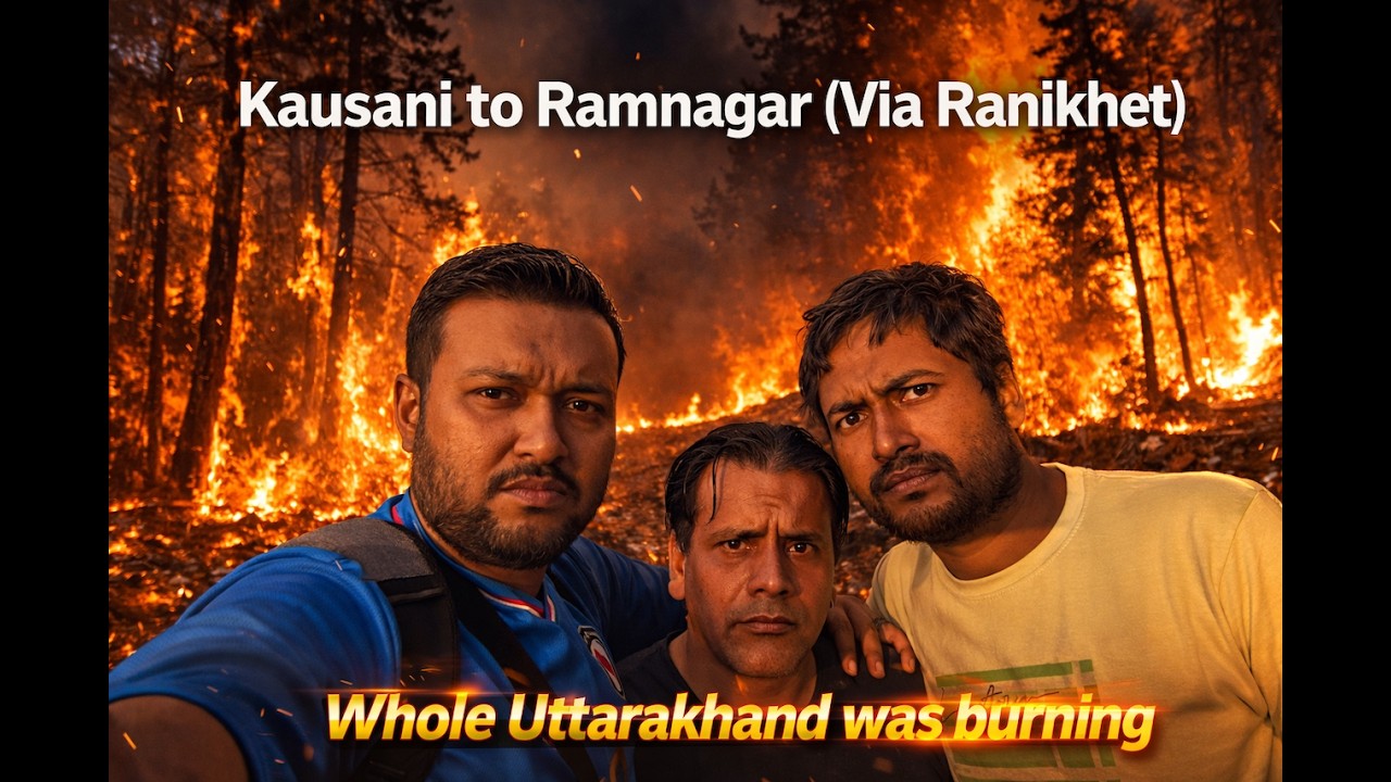 Kausani to Ramnagar (Via Ranikhet ) amidst Forest Fire - Hotel Corbett Orchid View Ramnagar