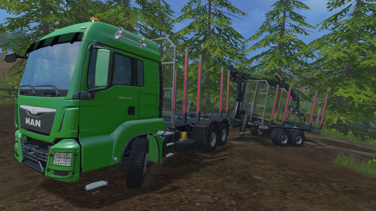 Farming Simulator 2015 Mods- Man TGS Log Truck, New Holland Forest Ed. & Log Skidder