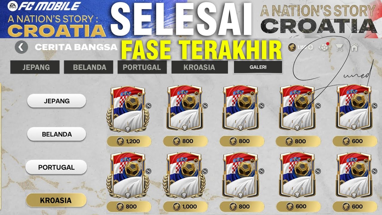 BOCORAN PEMAIN EVENT CERITA BANGSA KROASIA OVR 116 GRATIS & PREDIKSI HARGA SHARD PEMAIN FC MOBILE 26