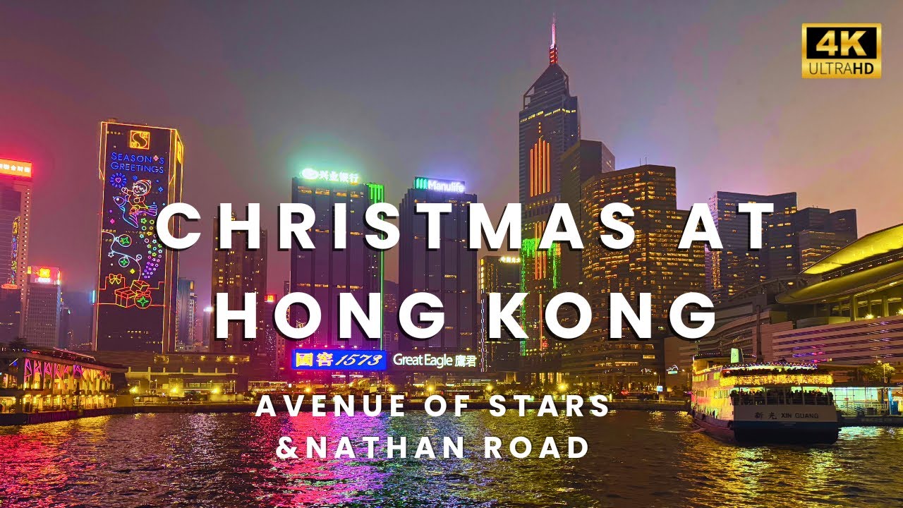 Christmas 🎄 Night Walk at the Avenue of Stars ✨ & Nathan Road | Tsim Sha Tsui, Hong Kong [4K]