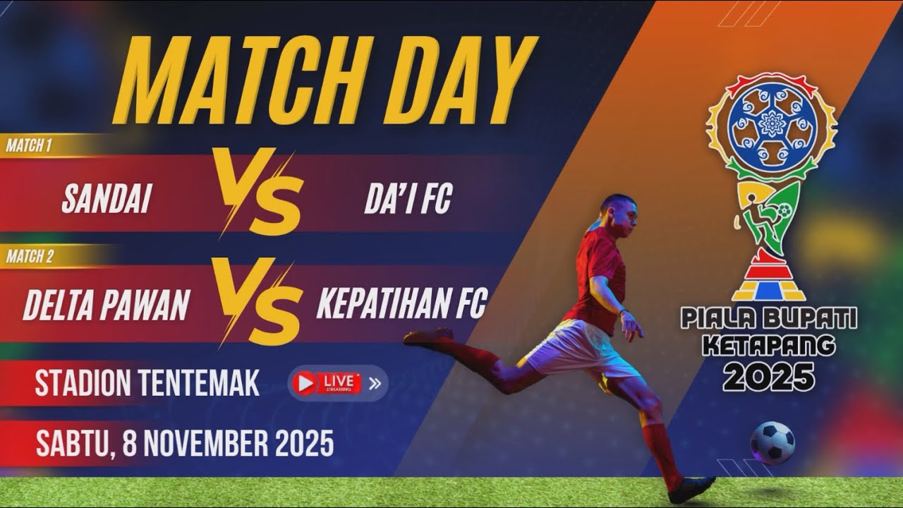 SANDAI VS DA'I FC |  DELTA PAWAN VS KEPATIHAN FC | PIALA BUPATI KETAPANG 2025
