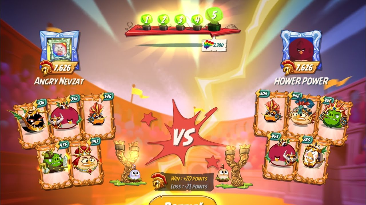 Arena Master League - Battles for the Daily Streak - Angry Birds 2
