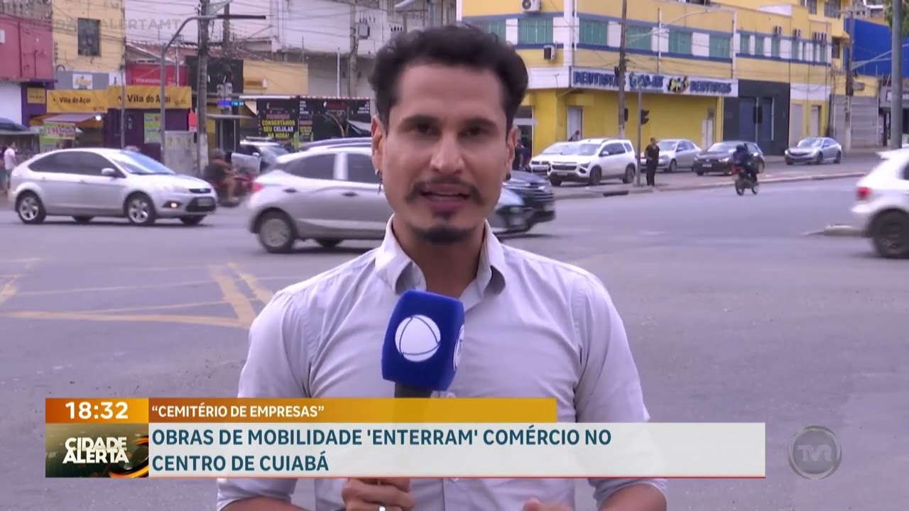 Obras de mobilidade 'enterram' comércio no centro de Cuiabá