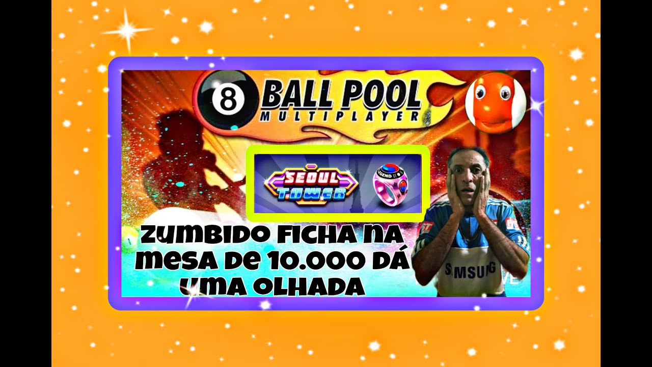 8 Ball pool Peipa monstro na mesa de 10.000 topzera subindo ficha