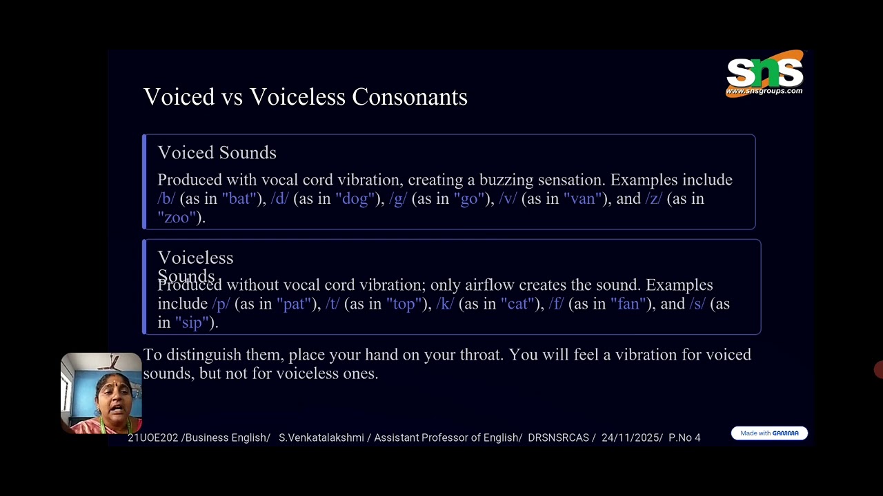 Phonology - consonant sounds