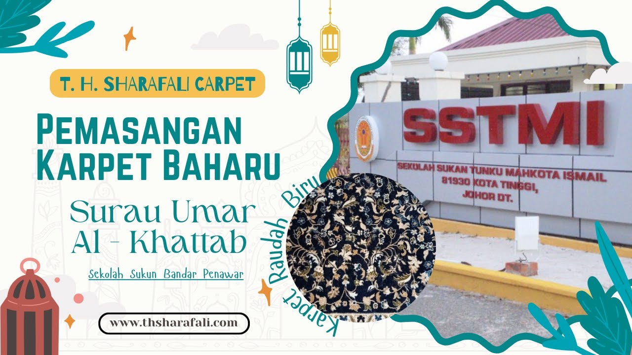 Pemasangan Karpet Surau SSTMI Bandar Penawar | Karpet Raudah Biru