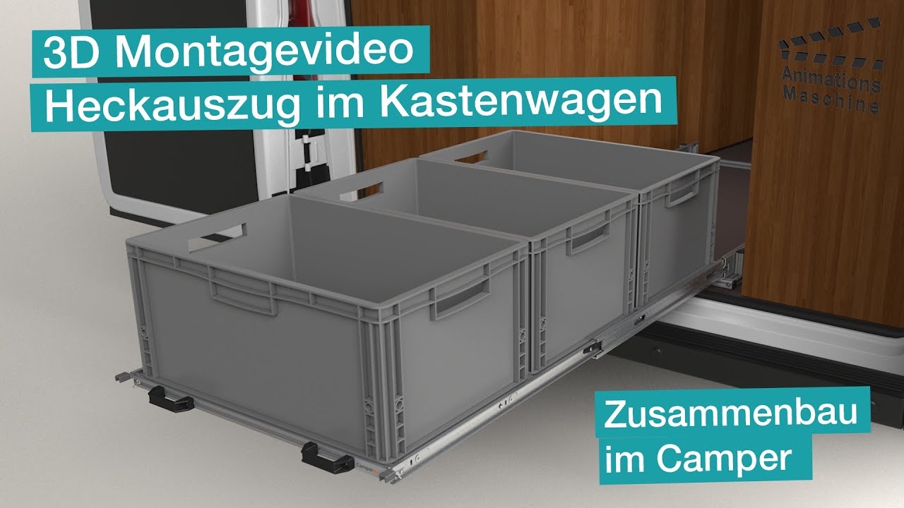 3D Montagevideo Heckauszug im Kastenwagen