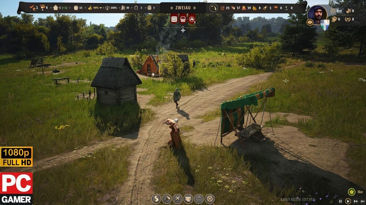 Manor Lords - Game Preview (PC Gamer) Início da Campanha [1080p 60 FPS] - Gameplay