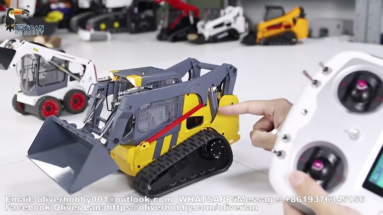 How to operate 1/14 SM770 hydraulic bobcat loader, light sound, 3 valves. Durable long time running