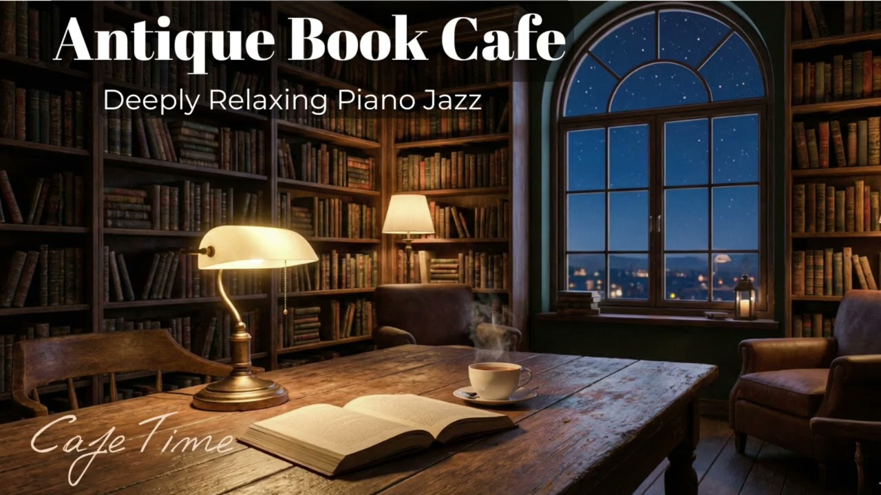 Antique Book Cafe 📖 Deeply Relaxing Piano Jazz for Study & Sleep