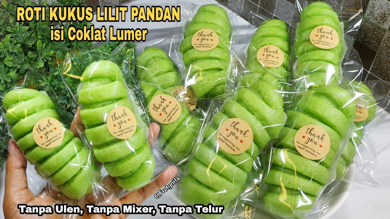 CARA MEMBUAT ROTI KUKUS LILIT PANDAN ISI COKLAT LUMER TANPA ULEN TANPA MIXER ANTI GAGAL
