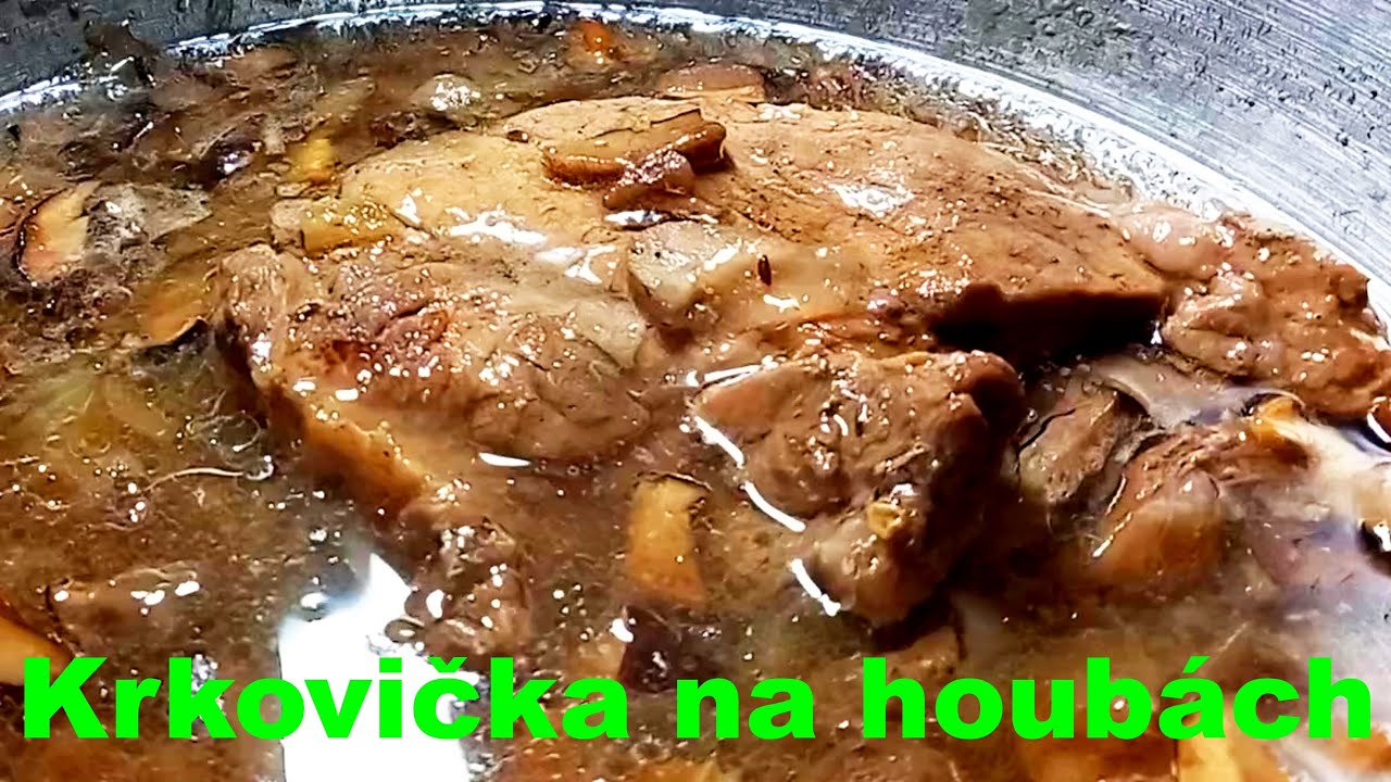 Krkovička na houbách k těstovinám, rýži, nebo bramborám