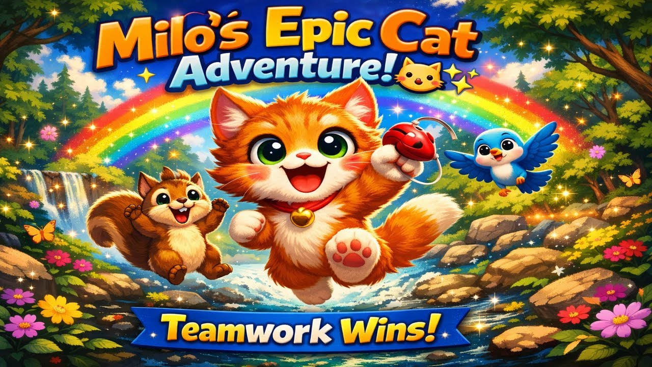 Milo the Clever Cat's Epic Adventure: Funny Kids Cartoon Story with Teamwork Lesson! 🐱✨(Fun for Ages