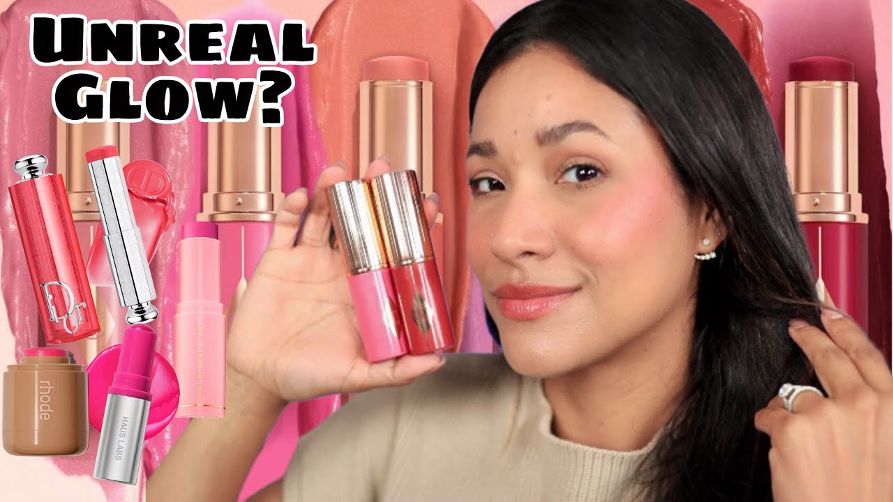 New @CharlotteTilbury unreal glow blush sticks | Compared to Dior , Haus labs, Pat Mcgrath and Rhode