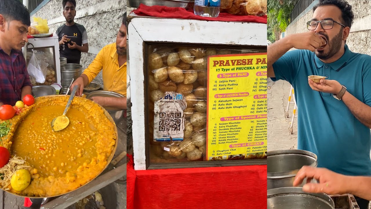 Eating Fuchka(Pani Puri / Golgappe) - 17 Types of Khatta Meetha Pani Puri - Indian Street Food