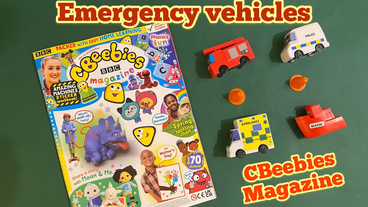 CBeebies magazine, emergency vehicles set 🚒🚑🚐🚢 issue 575