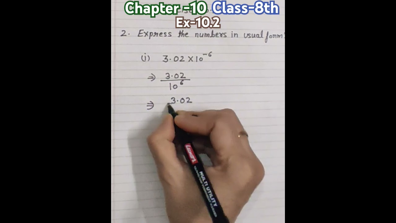 Convert standard form into usual form|Exponents and Powers class-8th|Ch-10 Ex-10.2 #maths#exponents