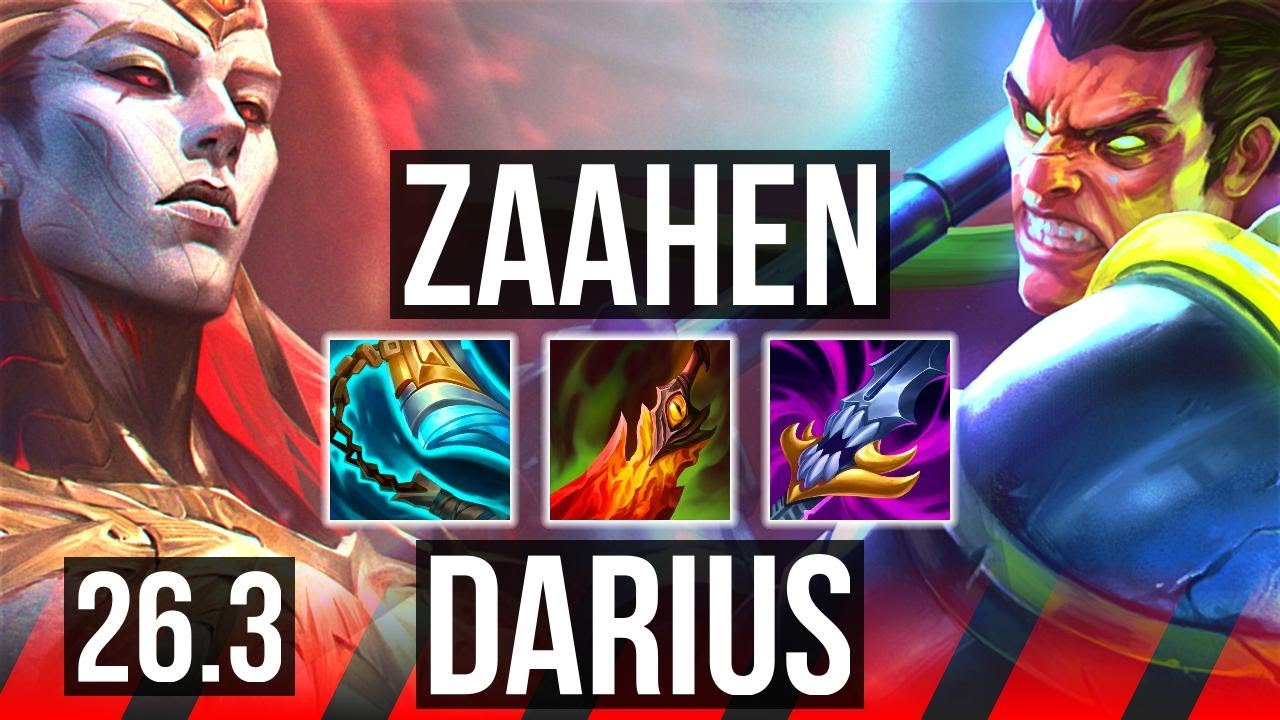 ZAAHEN vs DARIUS (TOP) | Good KDA: 16/2/6 | EUW Master | 26.3