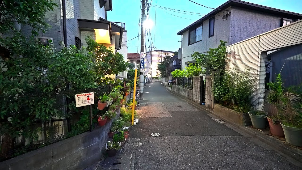 Night walk from Takenotsuka to Toneri park, Tokyo・4K HDR