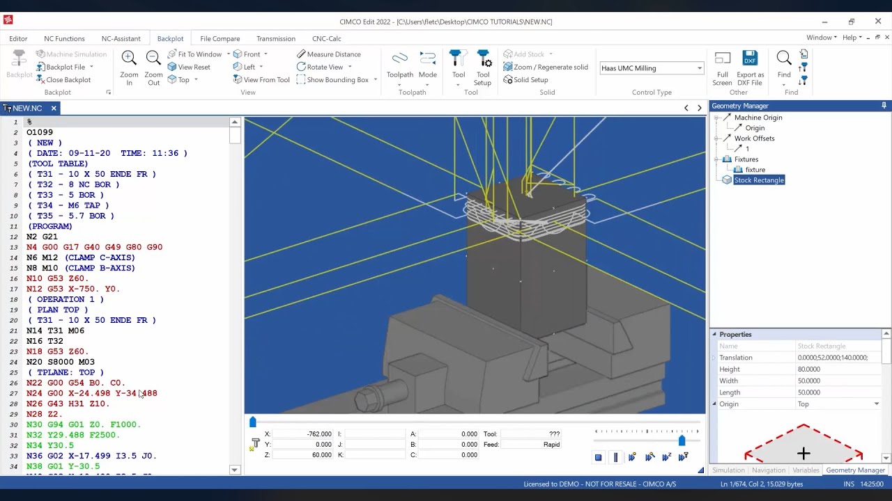CIMCO Edit 2022 - Working with Backplot and Solid Simulation