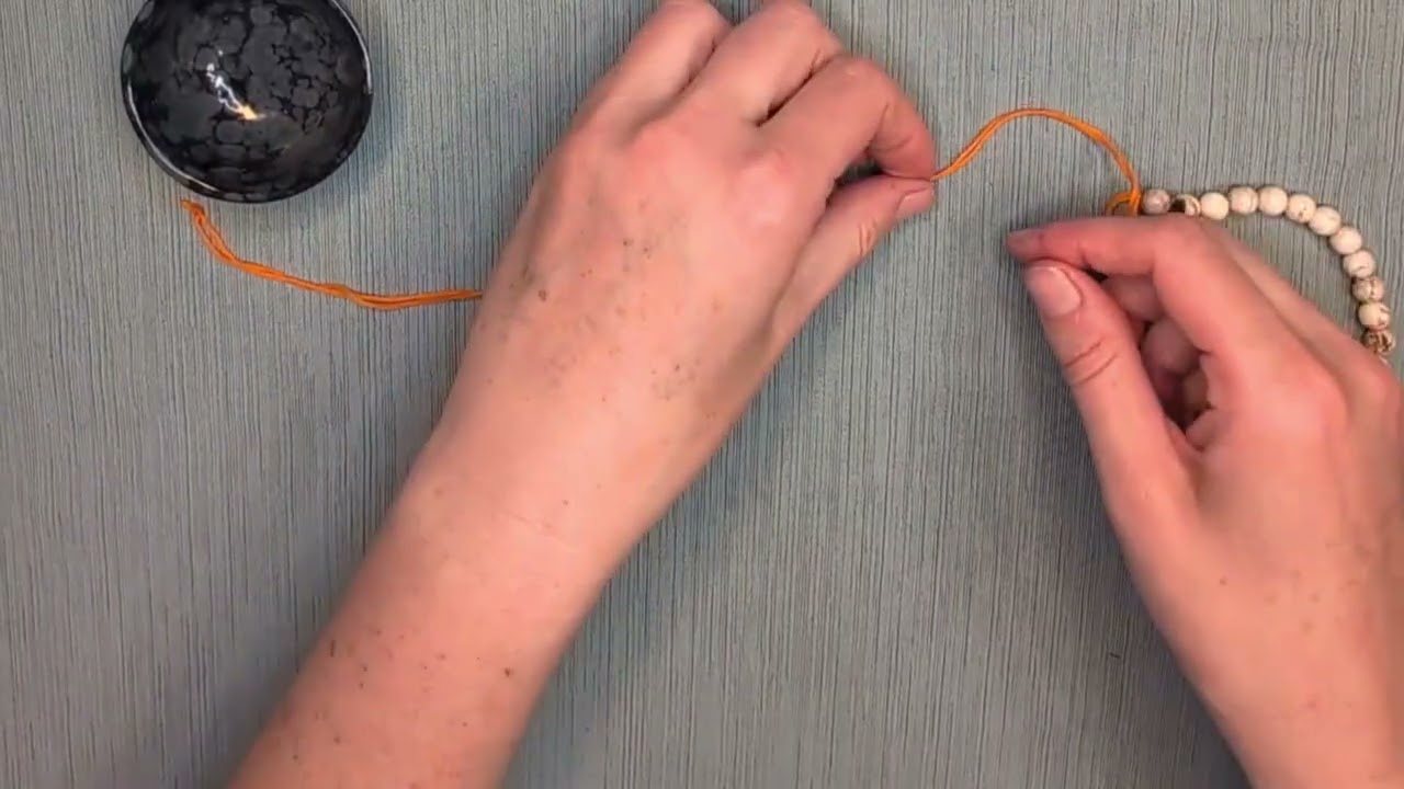 Mala Making: Doubled Cord, Overhand Knot Practice (Right-Handed)