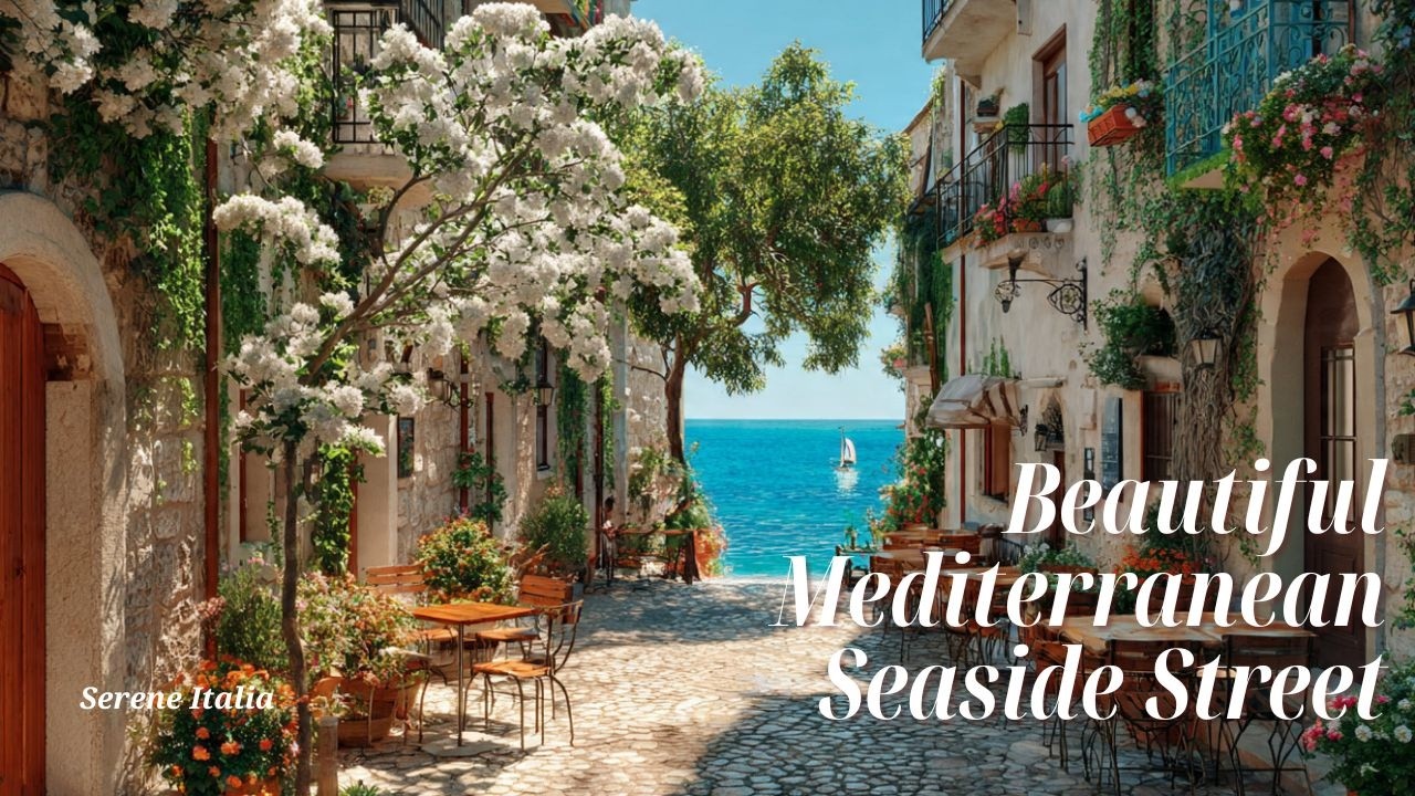 Mediterranean Italian Music 🌊 Relaxing Coastal Cafe Ambience | Chill Instrumental & Seaside Views