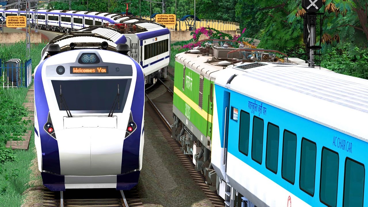 TWO TRAINS CROSSING IN X CROSSING RAIL | BUMPY RAILROAD | Train Simulator | Railworks | NTG GAMING