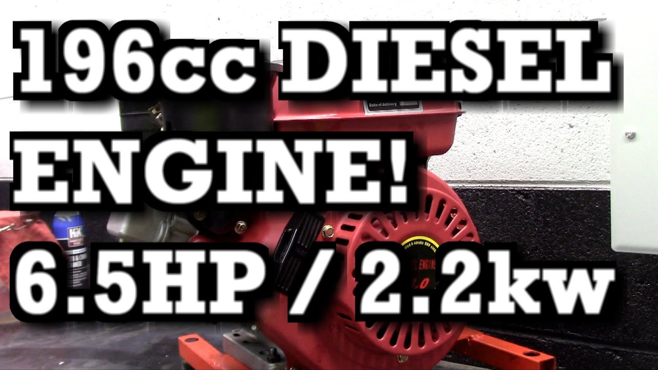 196cc DIESEL ENGINE 168F 6.5HP, Bleed Injector, First Start!