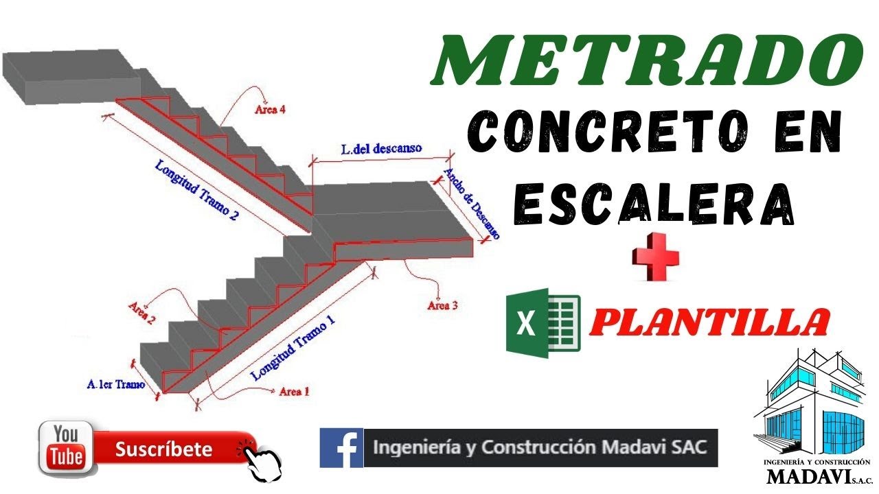 METRADO DE CONCRETO EN ESCALERA-HOJA DE EXCEL-2020💥💥💥