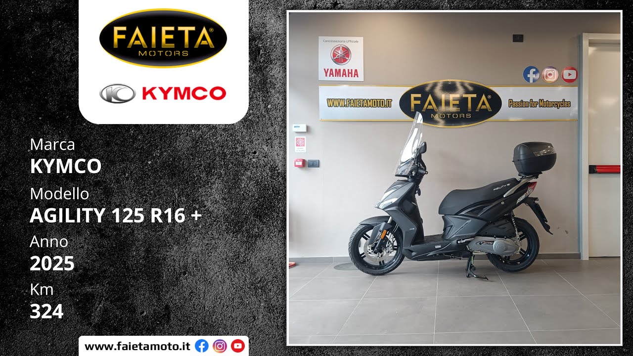 Kymco Agility 125 R16+ 2025 | 324 Km | Faieta Motors Usato