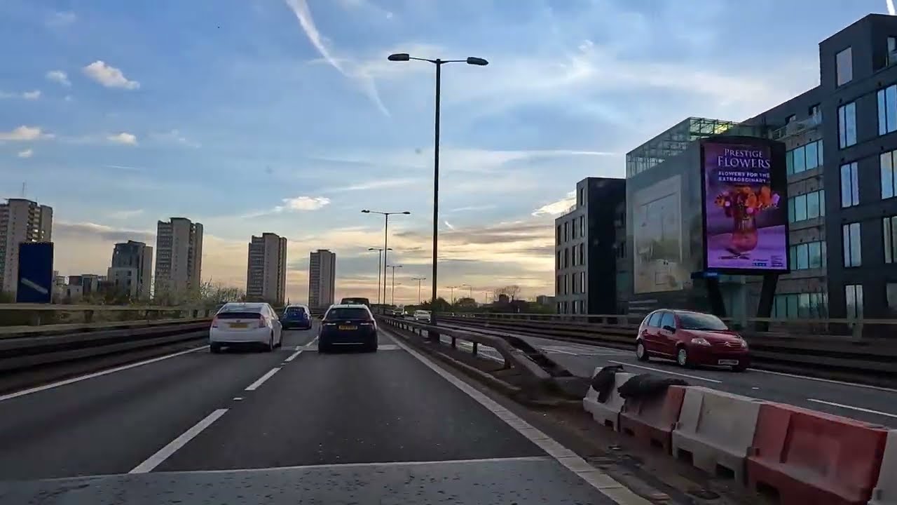 London - M4 Flyover - GSK - Relaxing Drive - 4K