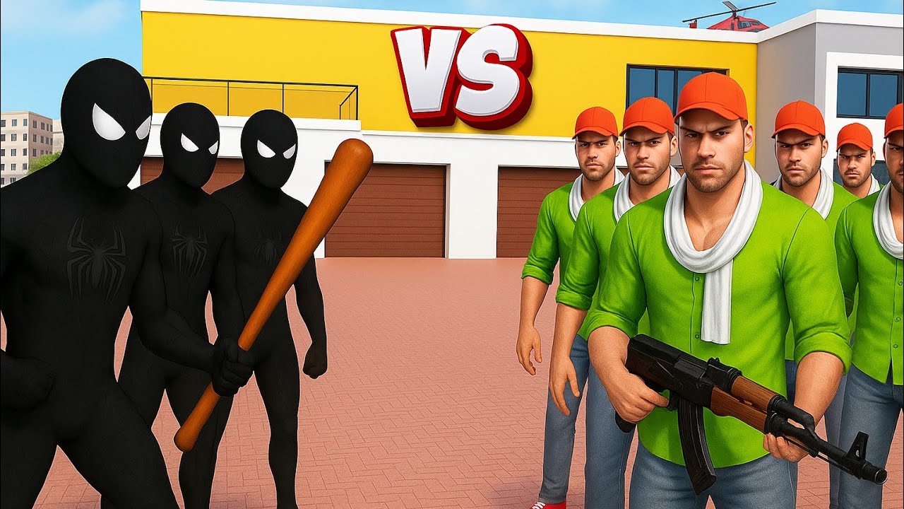 💥🤯 black Spiderman Gang VS Jack Gang Fight in Indian Theft Auto Simulator 🤩💥 