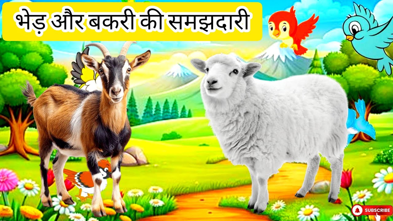 भेड़ और बकरी की समझदारी | Sheep & Goat Hindi Moral Story Animated Kahani