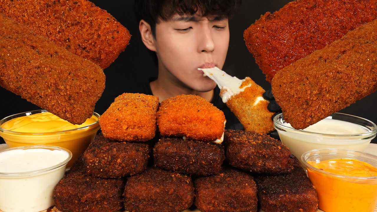 명랑핫도그 신메뉴 대왕 치즈스틱 먹방! ASMR MUKBANG GIANT FRIED CHEESE STICKS