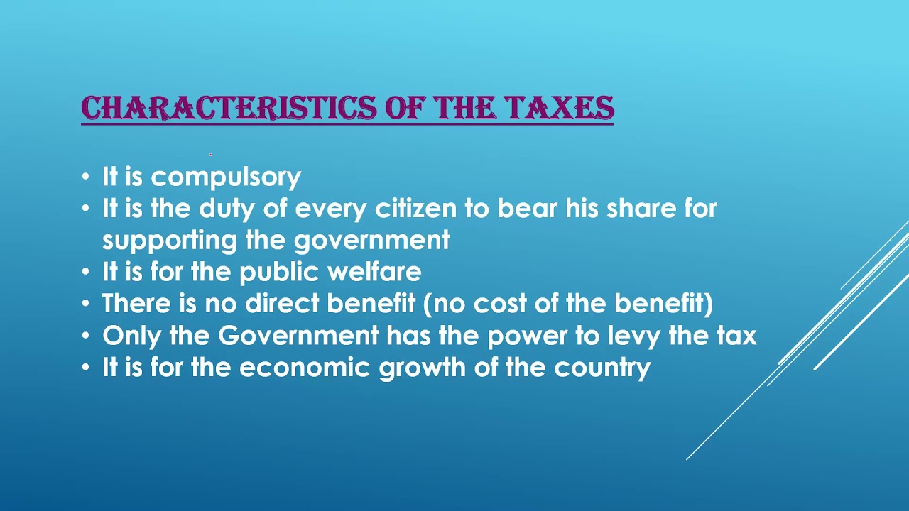 Introduction of taxation