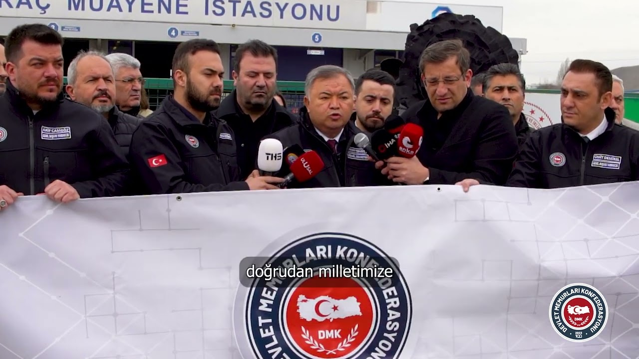 TÜVTÜRK İVEDİK ÖNÜNDE SİYAH ÇELENK BIRAKARAK BASIN AÇIKLAMASI YAPTIK