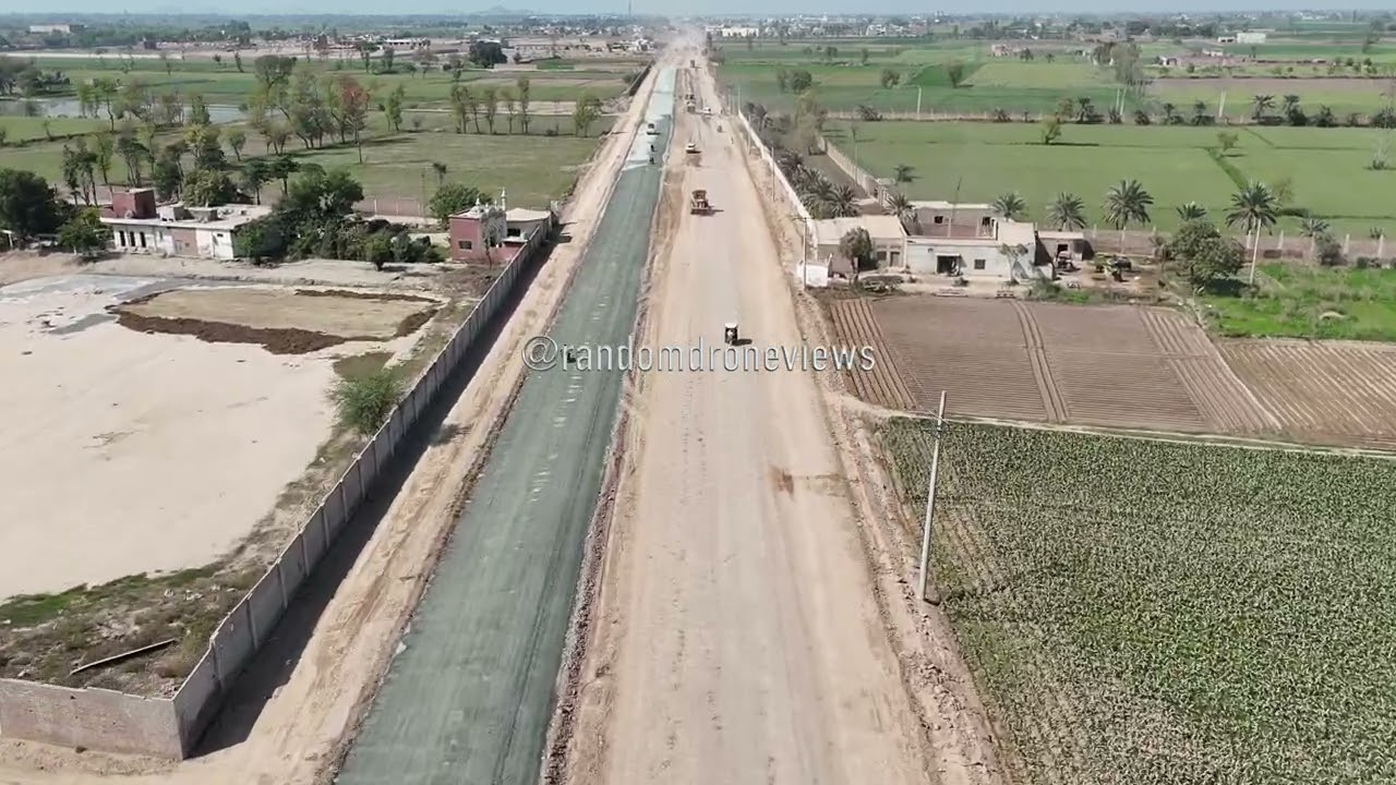 Chiniot faisalabad road construction update 4k drone video