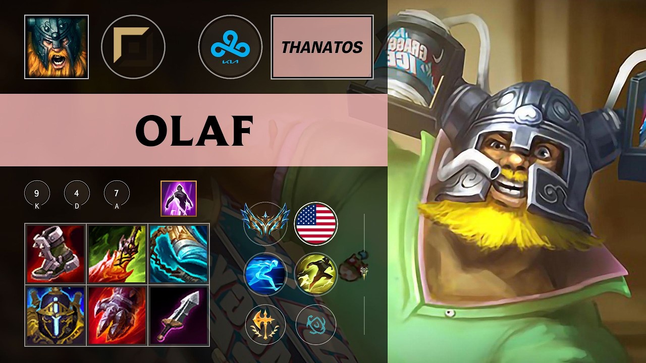 (C9 Thanatos) Olaf Top vs Lee Sin (DSTL Niles) - NA Challenger Patch 26.10