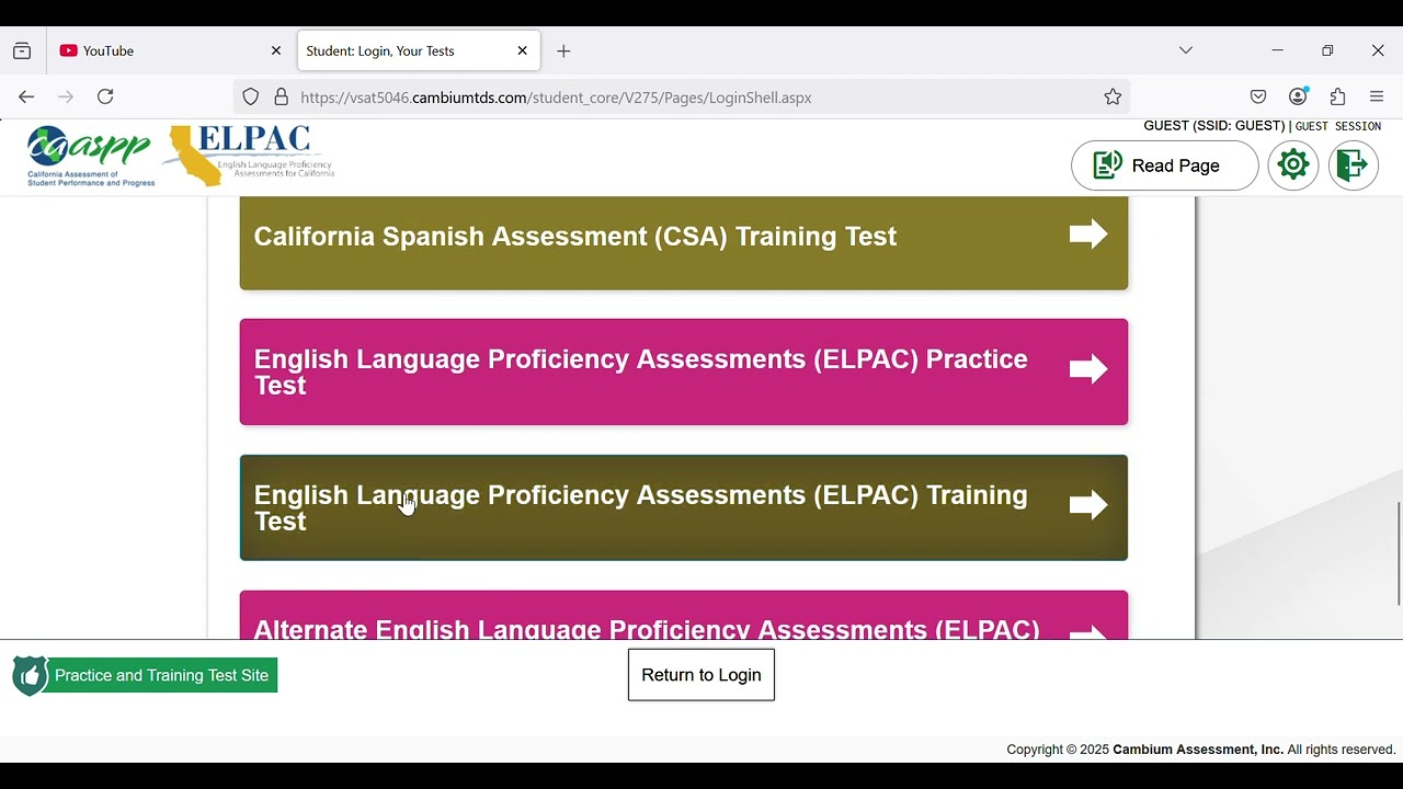 Access ELPAC Practice and Training Tests